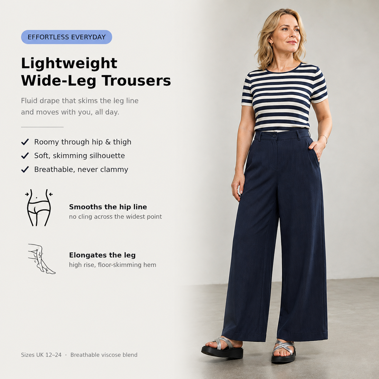 Women’s High-Waisted Wide-Leg Linen Pants – Elegant & Comfortable