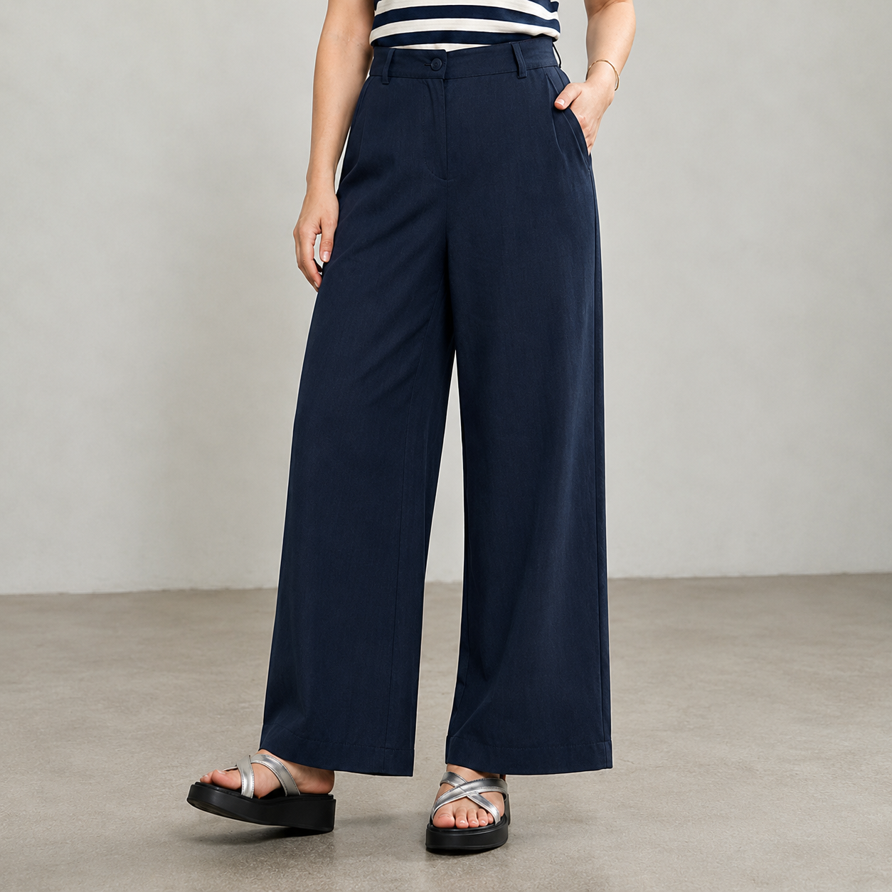 Women’s High-Waisted Wide-Leg Linen Pants – Elegant & Comfortable